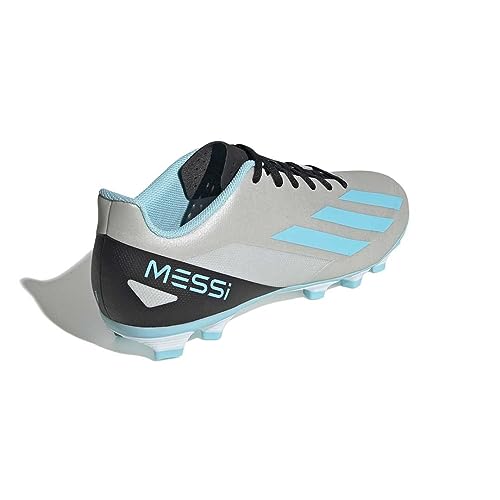 adidas X Crazyfast Messi.4 FxG, Football Shoes (Firm Ground) Unisex Adulto, Silver Met./Bliss Blue/Core Black, 40 EU