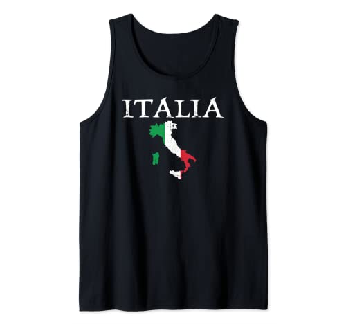 Italia Italia Botas Mapa Camiseta sin Mangas