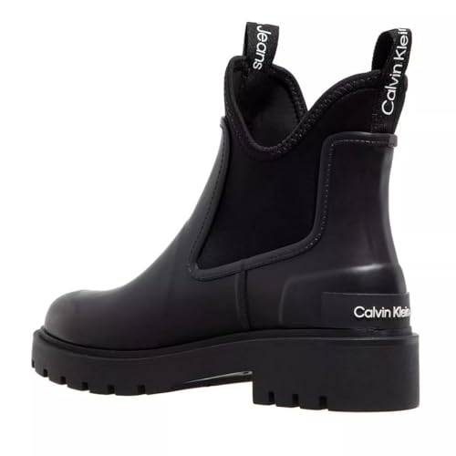 Calvin Klein Jeans Rainboot, Botas Estilo Chelsea Mujer, Black, 38 EU