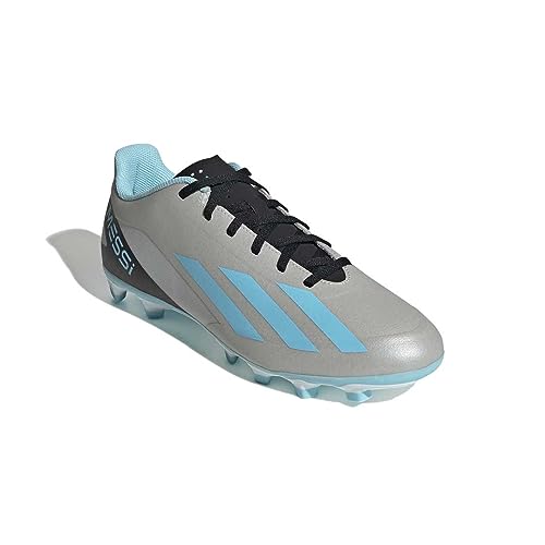adidas X Crazyfast Messi.4 FxG, Football Shoes (Firm Ground) Unisex Adulto, Silver Met./Bliss Blue/Core Black, 40 EU