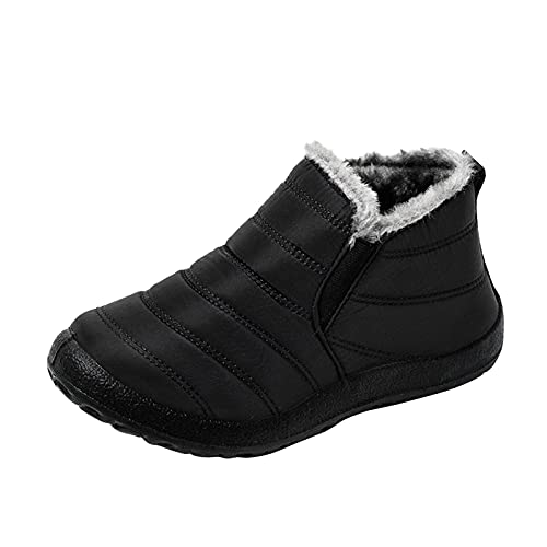 riou Botas de Nieve para Mujer Impermeables Forradas con Pelo Casual Calzado Punta Redonda Botas de Nieve Caliente Felpa Boots Zapatos Outdoor Ligero