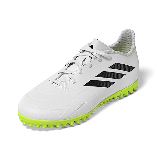 adidas Copa Pure.4 TF J, Football Shoes (Turf), FTWR White/Core Black/Lucid Lemon, 38 2/3 EU
