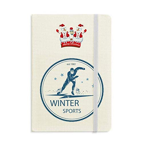 Invierno Deporte Traje de esquí y botas patrón Navidad muñeco de nieve cuaderno grueso tapa dura
