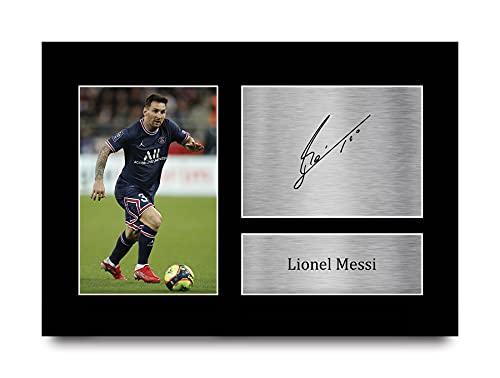 HWC Trading A4 Lionel Messi PSG Regalos Impresos Imagen De Autógrafo Firmado Para Los Aficionados Al Fútbol Y Partidarios