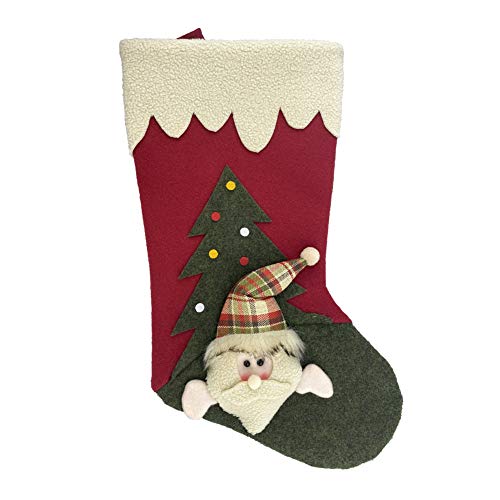 Takefuns - Medias de Navidad colgante de tela bolsa de regalo colgante bosque viejo hombre de nieve patrón botas de Navidad fiesta hogar adornos Navidad