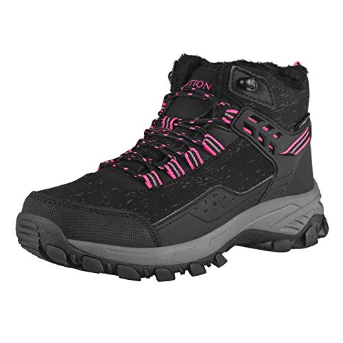 GRITION botas montaña mujer Zapatos de Senderismo Mujer, impermeables Antideslizantes Escalada Trekking de invierno zapatos, zapatos de exterior,Zapatos de Montaña para mujer Negro 39 eu