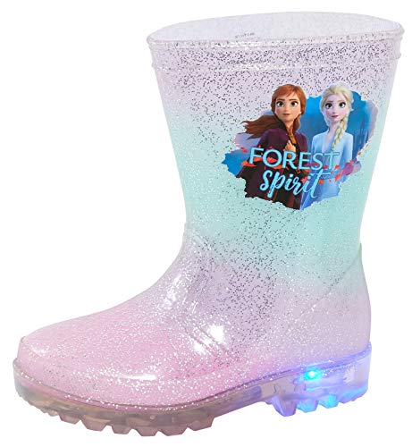 Disney Frozen 2 Botas de agua iluminadas para niñas Elsa Anna luces intermitentes nieve lluvia botas de agua, Blue, 23 EU