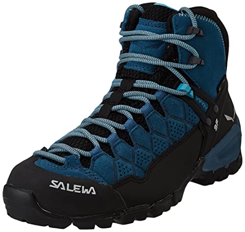 SALEWA Ws Alp Trainer Mid Gtx, Zapato para caminar Mujer, Azul Mallard Maui Blue, 38 EU