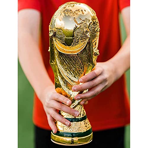 Réplica De La Copa Del Mundo 2022 Fans Souvenir Modelos Estatua Fans Competiciones Ganadores Trofeo ChapadoResina Dorada Fútbol Recuerdo Premio Regalo ( Color : Gold Trophy , Size : 27cm/10.63in )